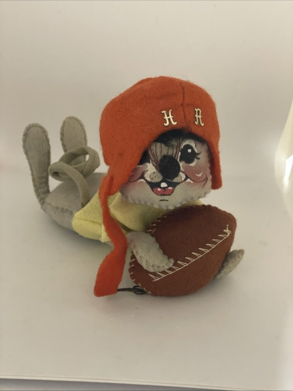 Vintage Annalee Dolls Football Player Yellow Shirt Sports Mouse 1972